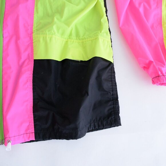 VTG Jemcor Impermeable Rain Wear Black Pink Nylon Zip Up Lined Waterproof Jacket - Picture 10 of 14